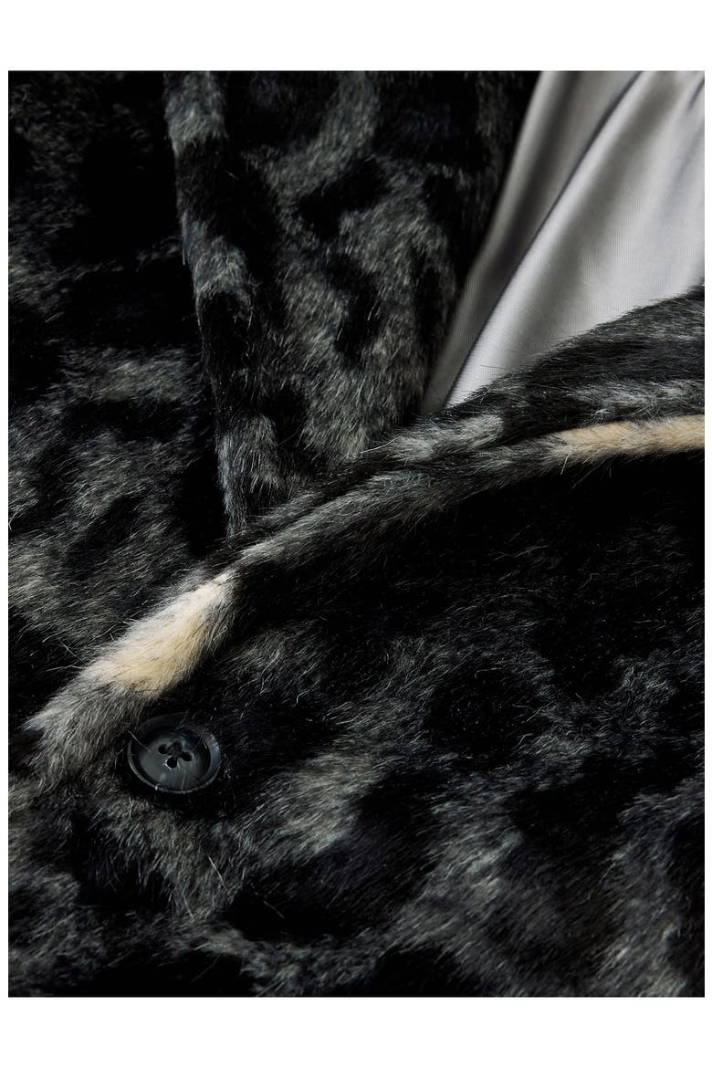 Templeton Leopard Print Faux Fur Topcoat, Alternate, color, DEEP CHARCOAL