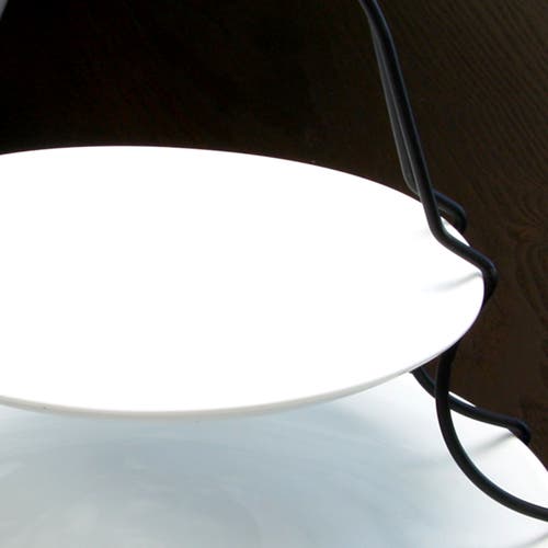 Gibson Elite Splendid Grace 2 Tiered Serving Set With Metal Rack In White In White