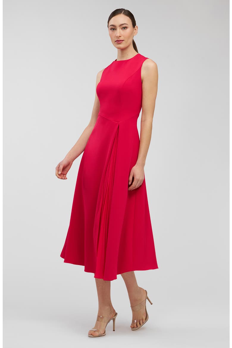 Elliot Chiffon Pleat Detail Cocktail Dress, Alternate, color, LIPSTICK