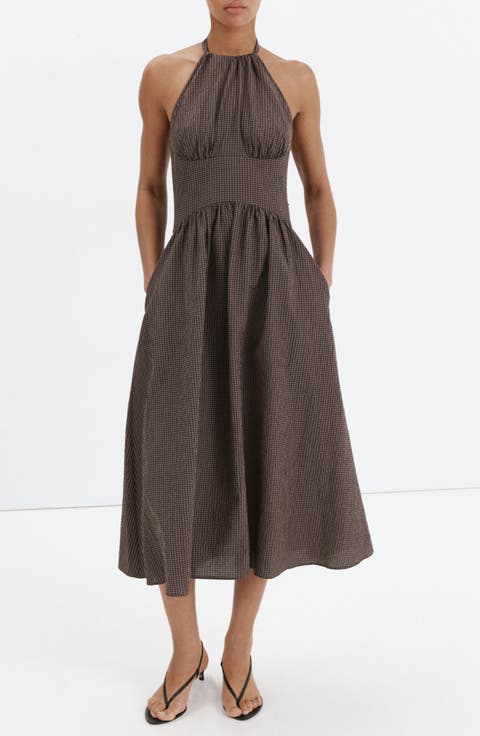 Gingham Halter Dress