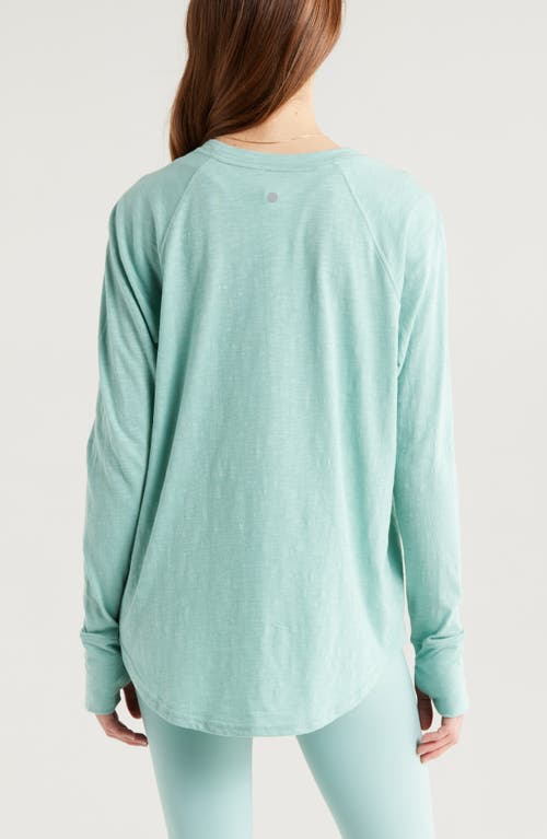 Zella Relaxed Washed 2.0 Long Sleeve Slub Tee In Blue