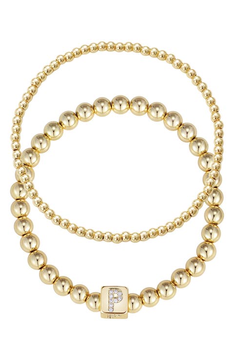 Set of 2 Gold Plated Stretch Bracelets