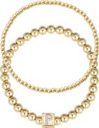 Adornia Set of 2 Gold Plated Stretch Bracelets