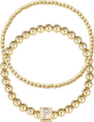 Adornia Set of 2 Gold Plated Stretch Bracelets