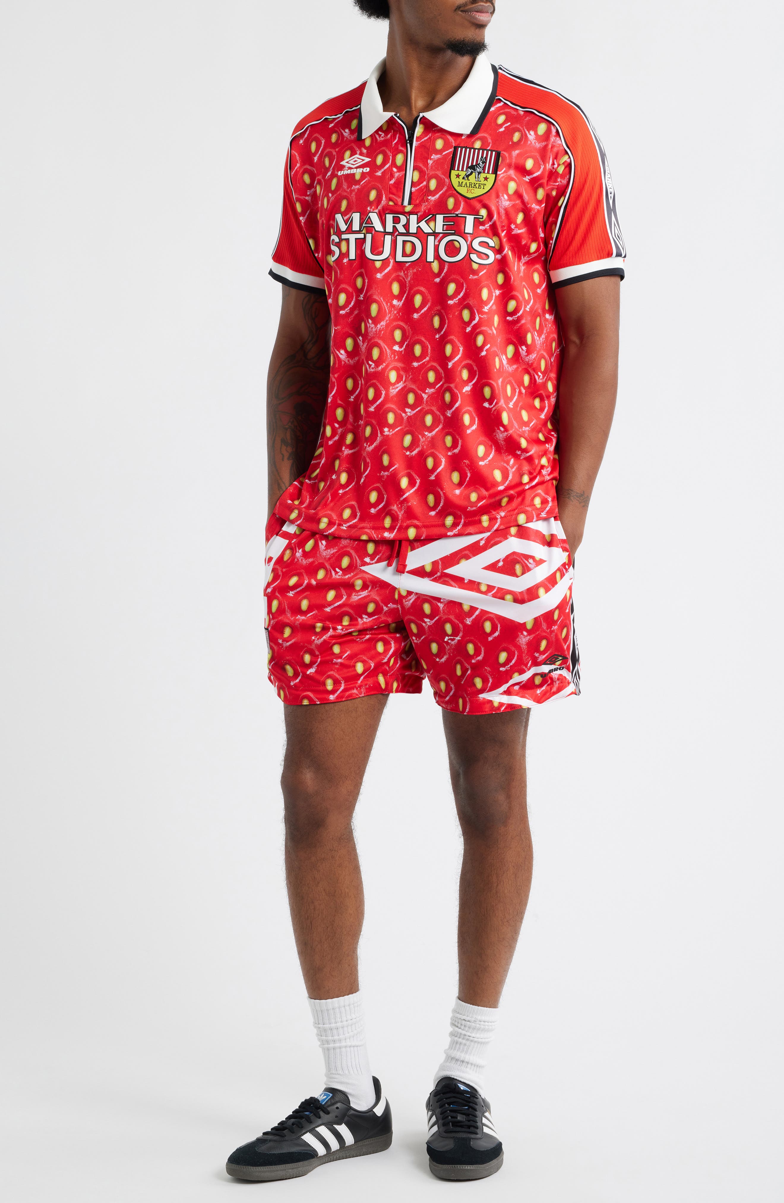 x Umbro Strawberry Half Zip Soccer Jersey (Men) | Nordstrom