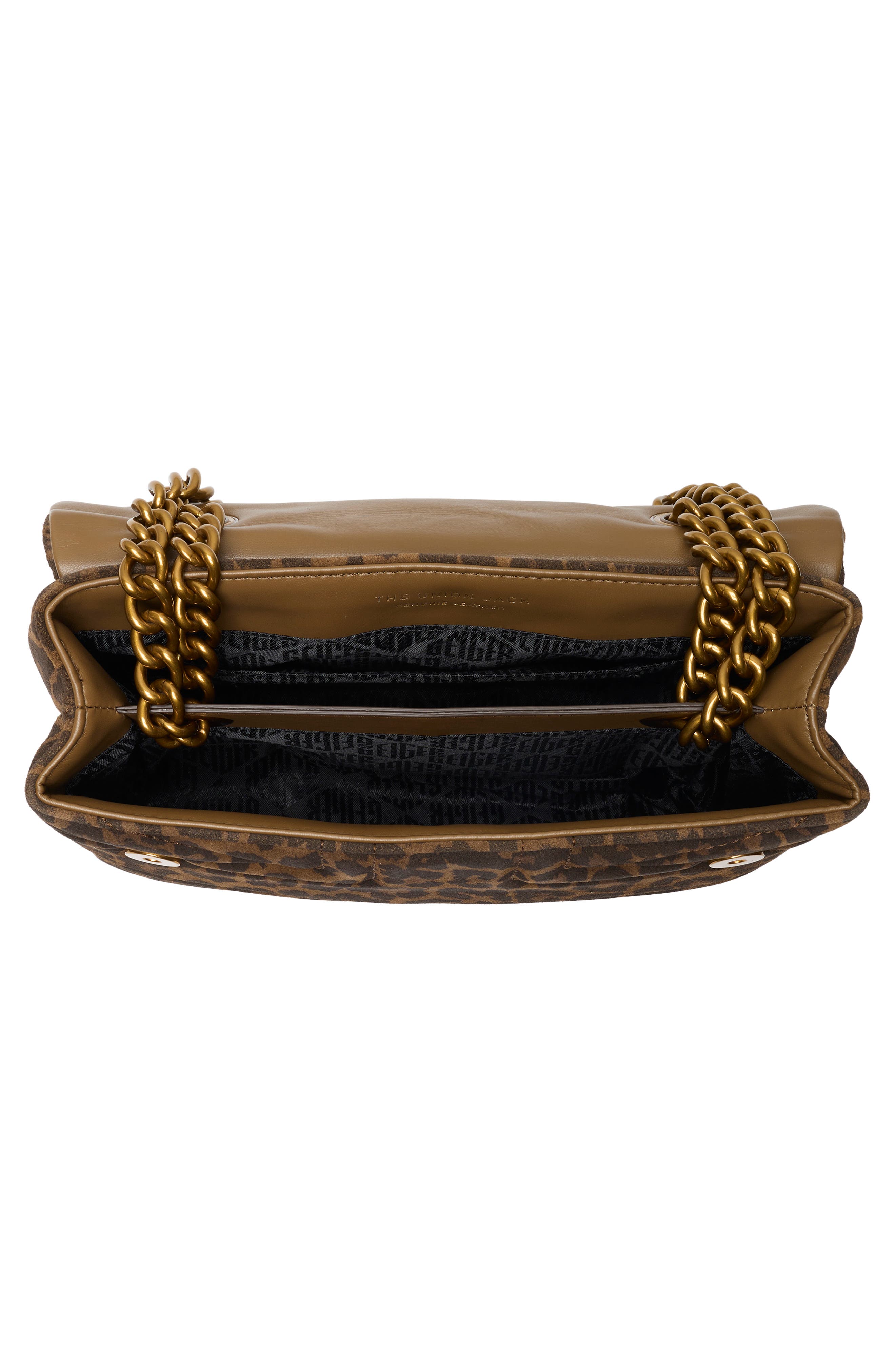 Union Jack Leopard Print Leather Shoulder Bag, Alternate, color, OPEN BROWN
