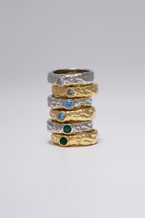 Classicharms Sylvie Cubic Zirconia Molten Stackable Ring In Metallic