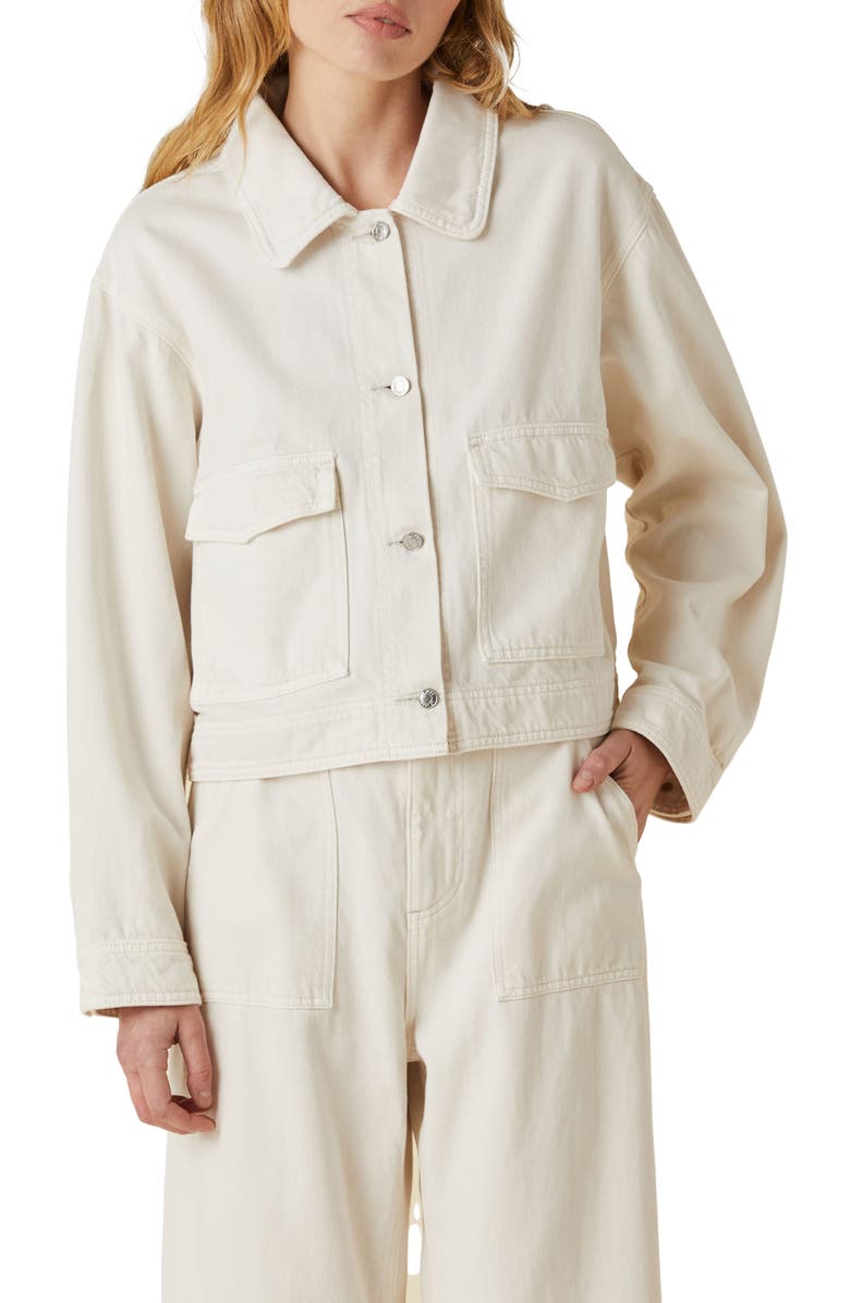 LE JEAN Dylan Denim Trucker Jacket, Main, color, 