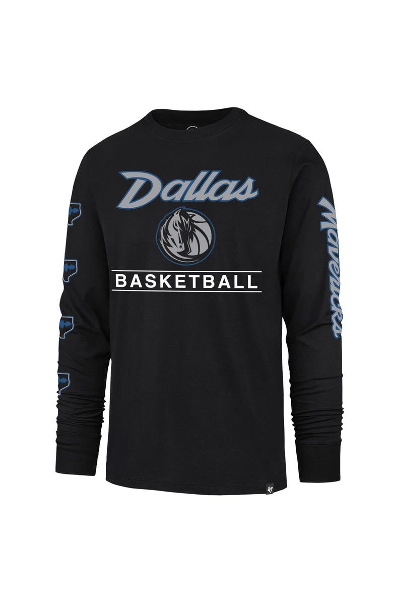 '47 Men's '47 Black Dallas Mavericks 2023/24 City Edition Triplet Franklin Long Sleeve T-Shirt, Alternate, color,