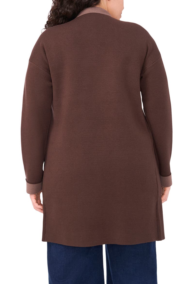 Lapel Long Cardigan, Alternate, color, DEEP COFFEE
