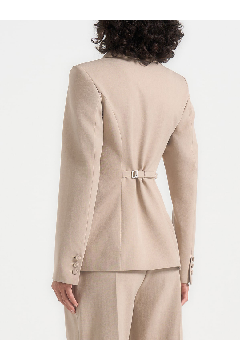 Harper Tailored Cinch Blazer With Detachable Collar, Alternate, color, Taupe