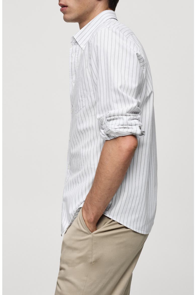 Kodak Stripe Regular Fit Poplin Button-Down Shirt, Alternate, color, WHITE
