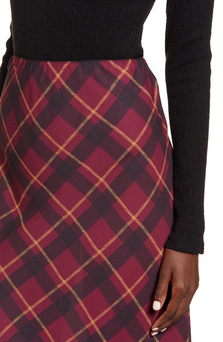 Band of Gypsies Plaid Midi Slip Skirt, Alternate, color, 