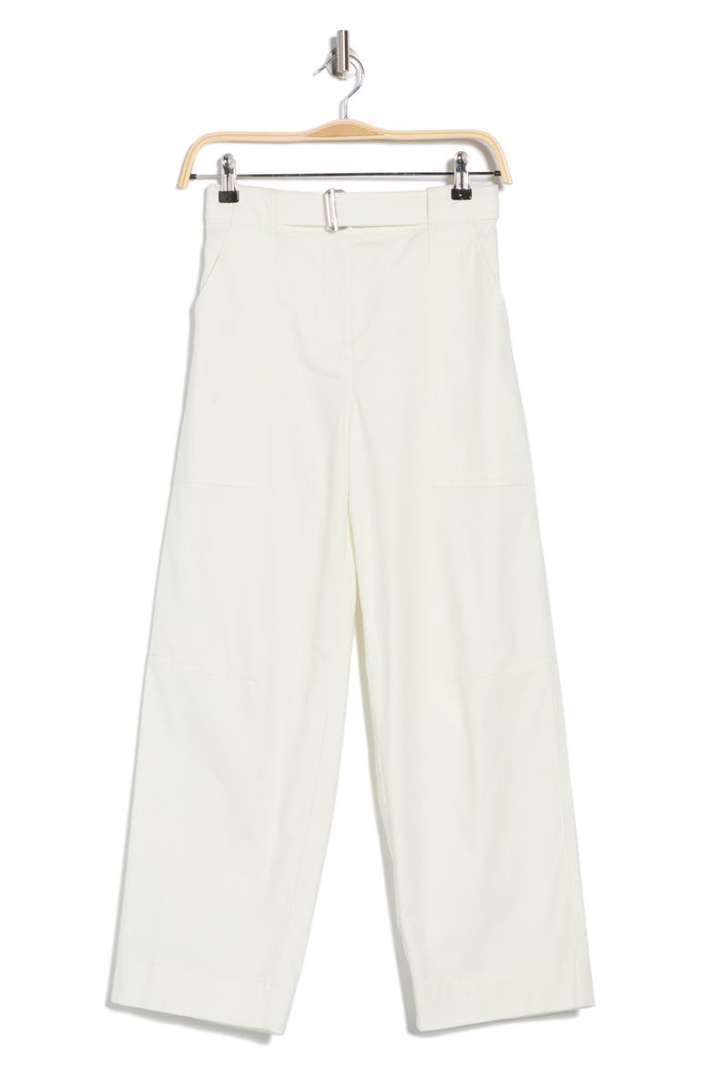 Jenny Belted Wide Leg Crop Pants, Alternate, color, WHITE