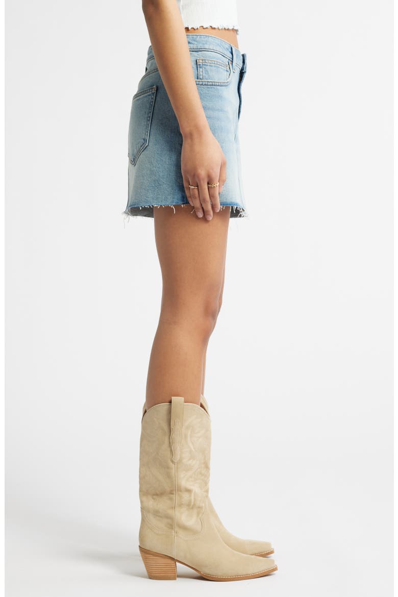 Mid Rise Denim Miniskirt, Alternate, color, BRADLEY LT BLUE WASH