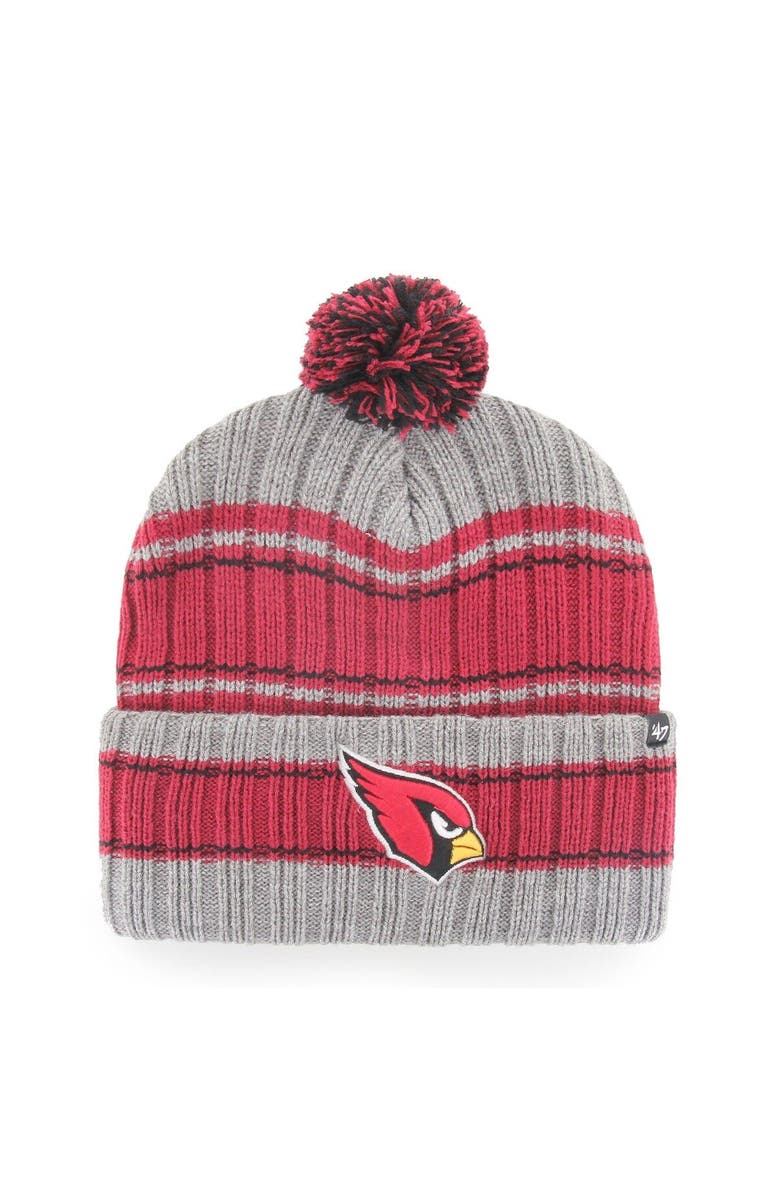 '47 Men's '47  Graphite Arizona Cardinals Rexford Cuffed Knit Hat with Pom, Main, color, Graphite