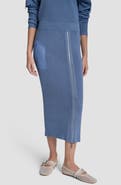 DKNY Zipper Slit Midi Sweater Skirt