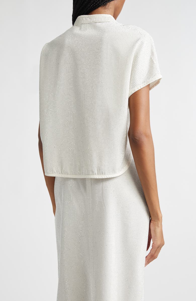 Emporio Armani Rhinestone Top, Alternate, color, Off White