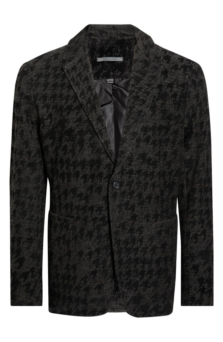 John Varvatos Kai Houndstooth Knit Sport Coat, Alternate, color, Charcoal Heather