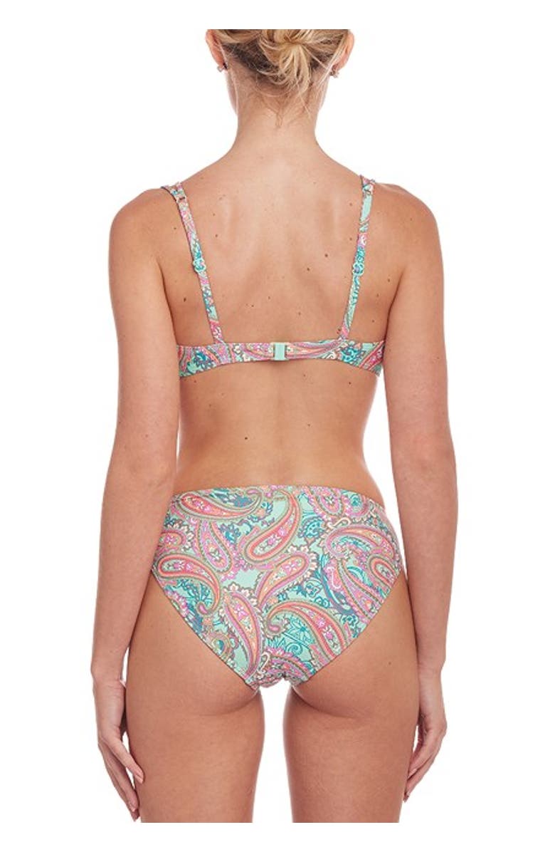 LASCANA Women's Paisley Print Underwire Bikini Top Size 32D, Alternate, color, Mint Printed