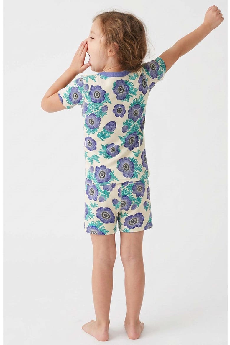 100% Organic Cotton Print Shortie Snug Fit Kids Pajamas, Alternate, color, Purple Poppy