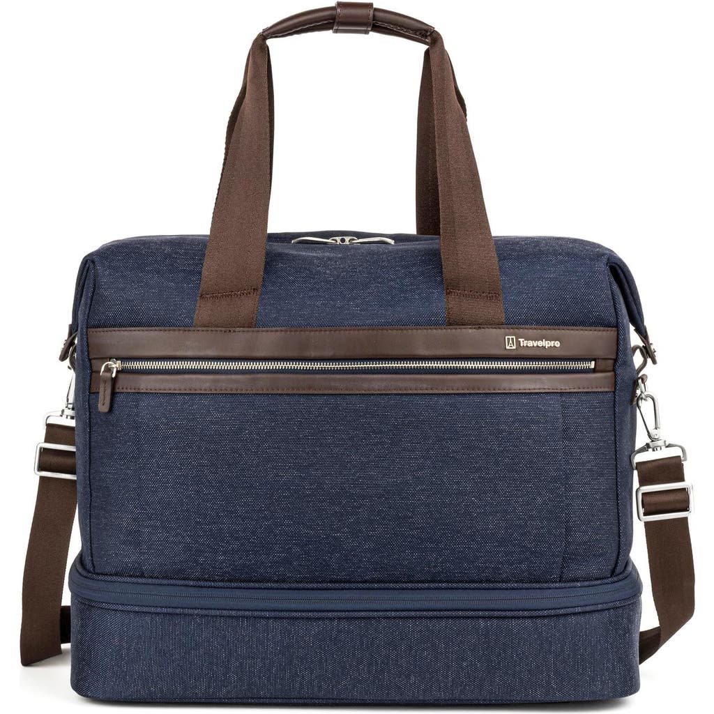 TRAVELPRO Platinum Elite Carry on Soft Travel Drop-Bottom Weekender Bag in True Navy Blue  product