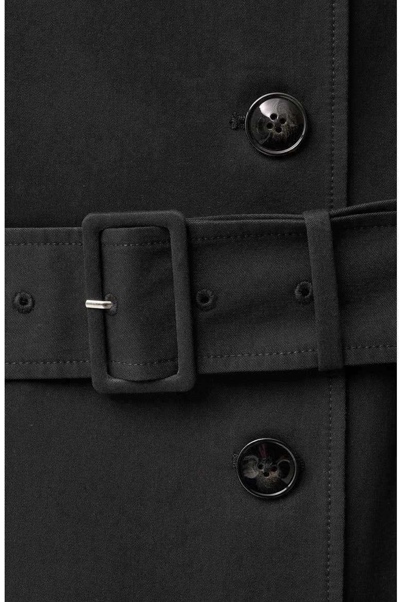 Belted Double Breasted Trench Coat, Alternate, color, BLACK