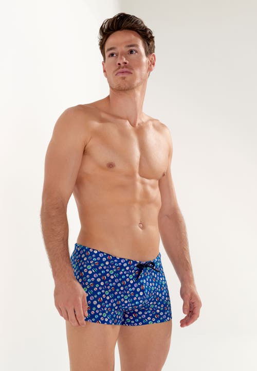 Hom Socoa Swim Shorts In Navy Print