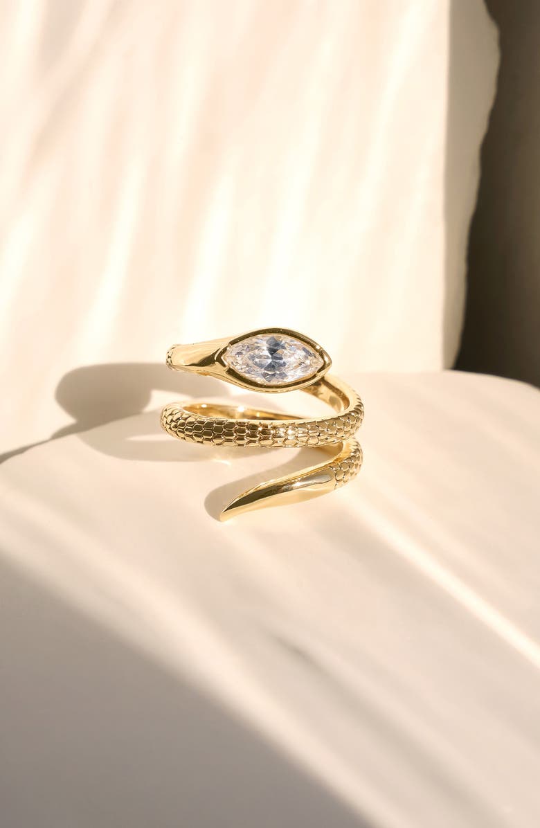 Ettika Serpent Coiled Ring, Alternate, color, Gold