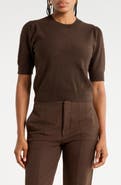 FRAME Pointelle Ruched Sweater