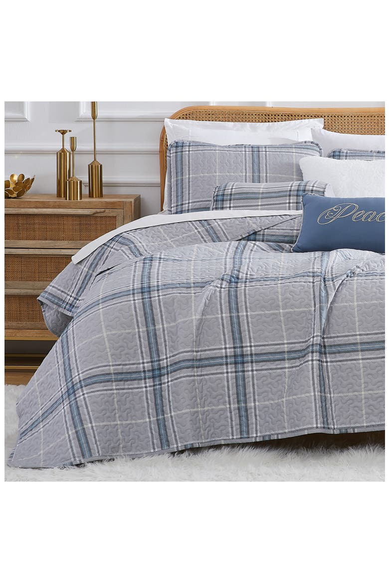 Vilano Plaid Quilt Bedding Set, Main, color, GREY