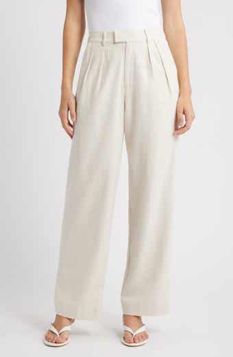 WAYF Naomi Linen Blend Straight Leg Pants