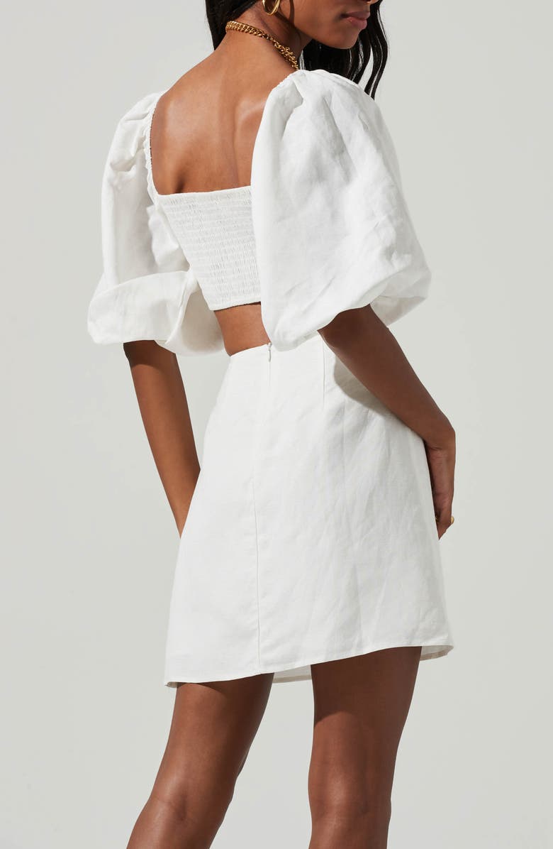 ASTR the Label Heather Cutout Linen Blend Dress, Alternate, color, 