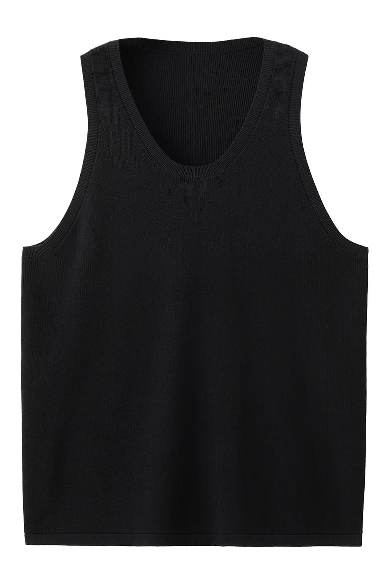 Slim Fit Cotton Rib Tank, Alternate, color, BLACK