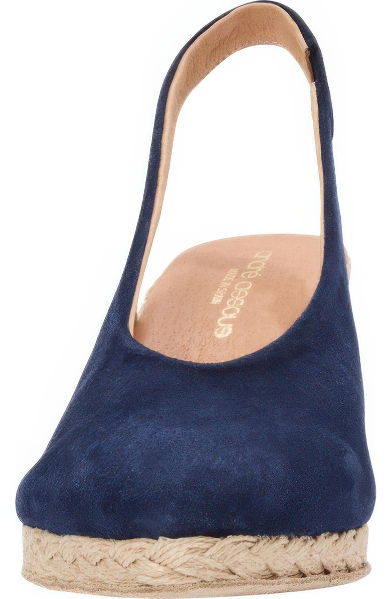 André Assous Pamala Slingback Wedge Pump, Alternate, color, Navy Suede