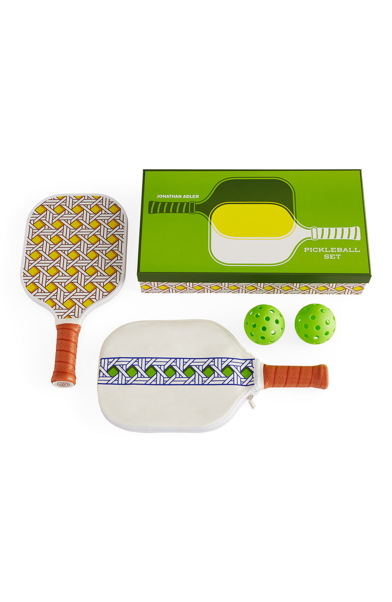 Jonathan Adler Basketweave Pickleball Set, Alternate, color, 