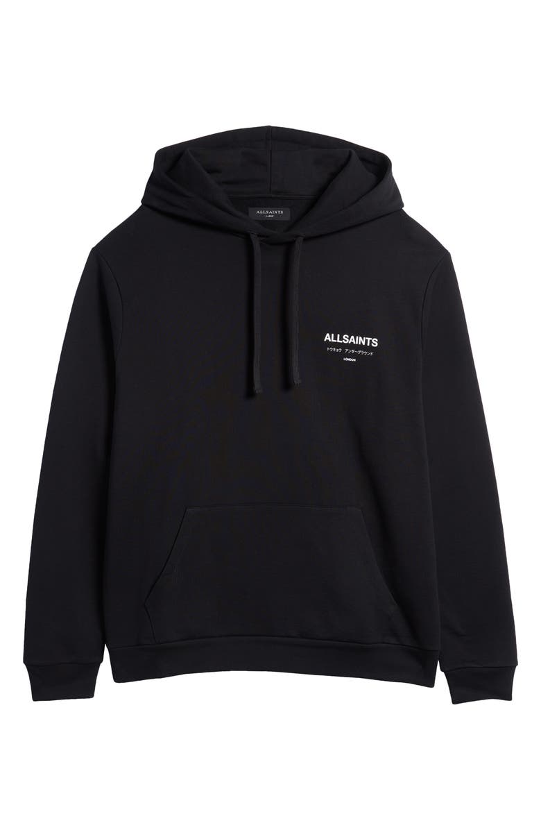 AllSaints Underground Logo Hoodie Sweatshirt, Alternate, color,