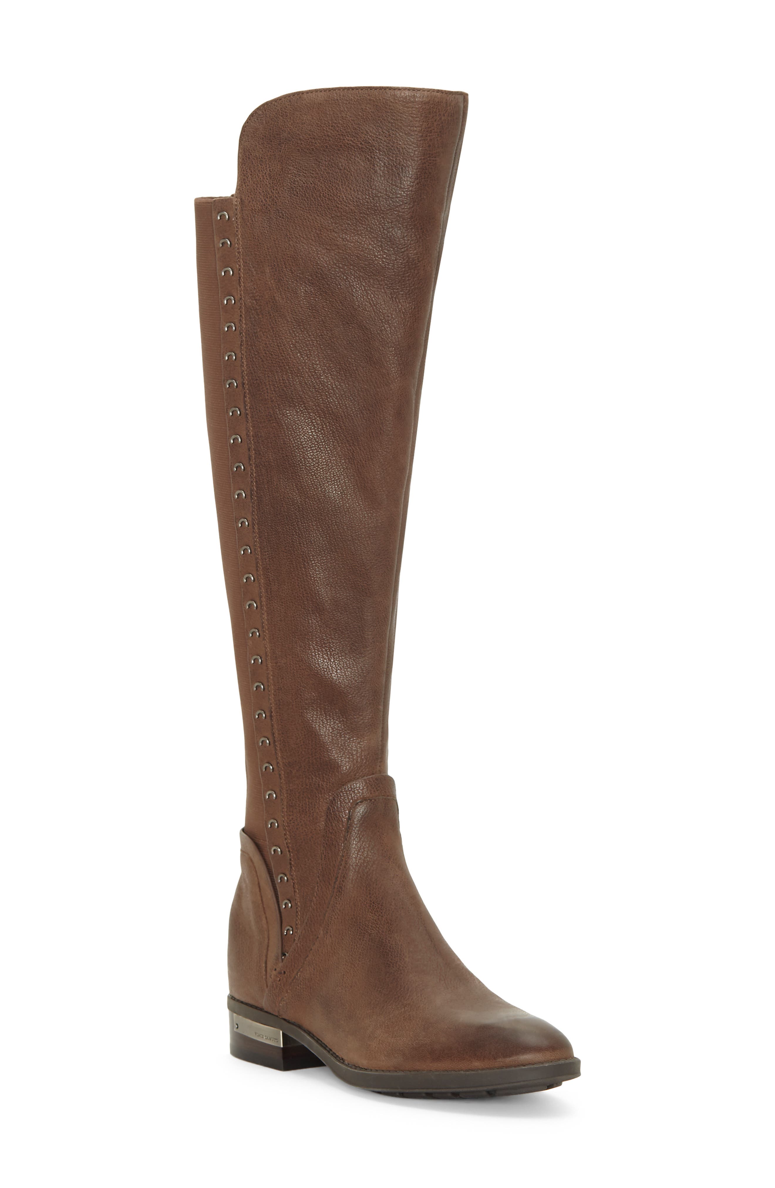 Pardonal Over-the-Knee Boot, Main, color, DARK WOOD LEATHER
