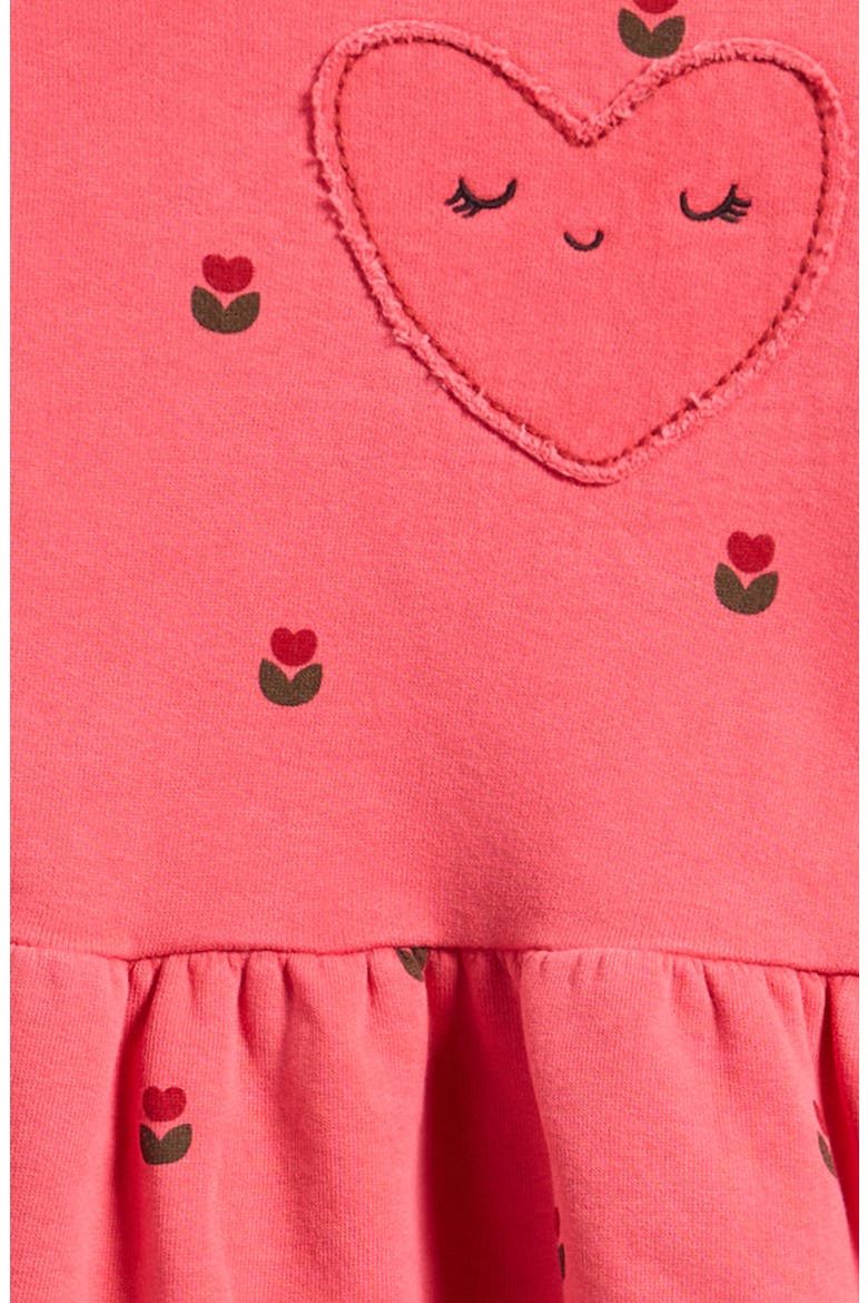 Kids' Heart Embossed Sweatshirt Dress, Alternate, color, RED