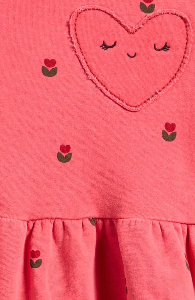 NEXT Kids' Heart Embossed Sweatshirt Dress, Alternate, color, Red