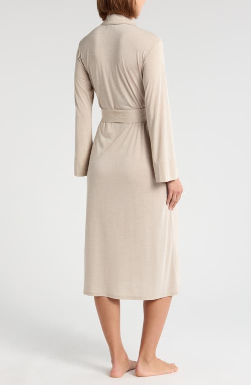 Natori Embroidered Shangri-la Robe In Heather Cashmere
