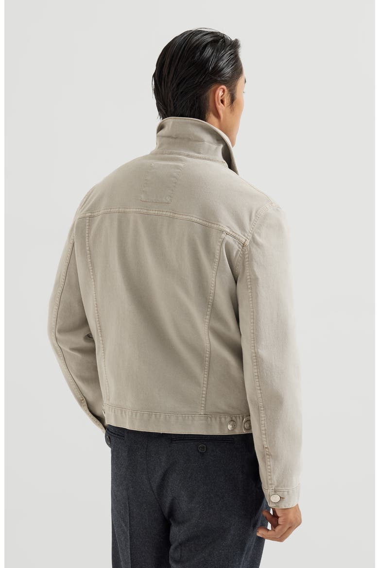 Garment-dyed four-pocket jacket in comfort cotton lightweight denim, Alternate, color, Khaki
