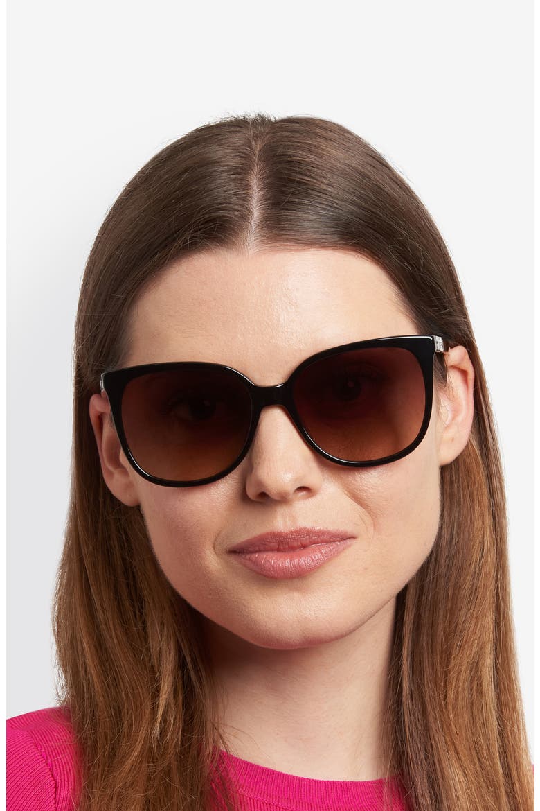 kaysie 58mm square sunglasses, Alternate, color, BLACK/ BROWN