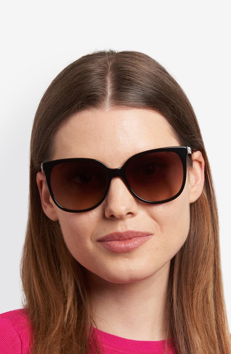 Kate Spade New York kaysie 58mm square sunglasses, Alternate, color, Black/ Brown