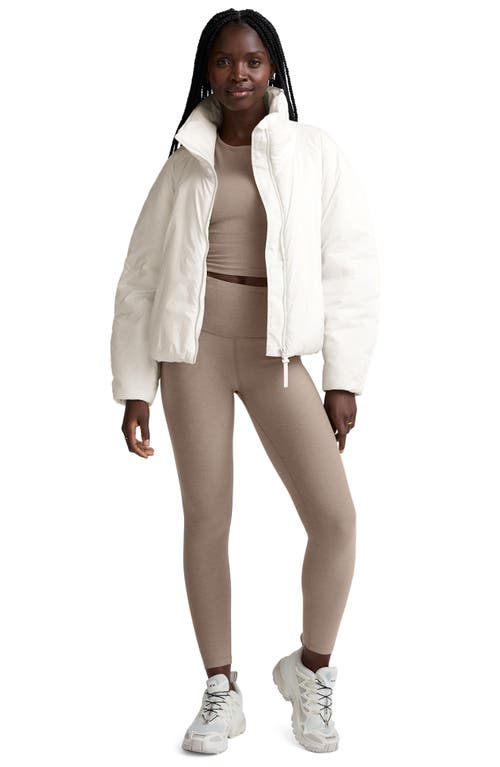 Beyond Yoga Warm Up Water Repellent Puffer Jacket In White