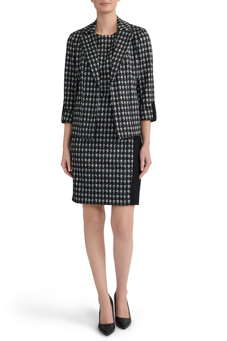 Open Front Seamed Jacket, Alternate, color, BLACK MULTI