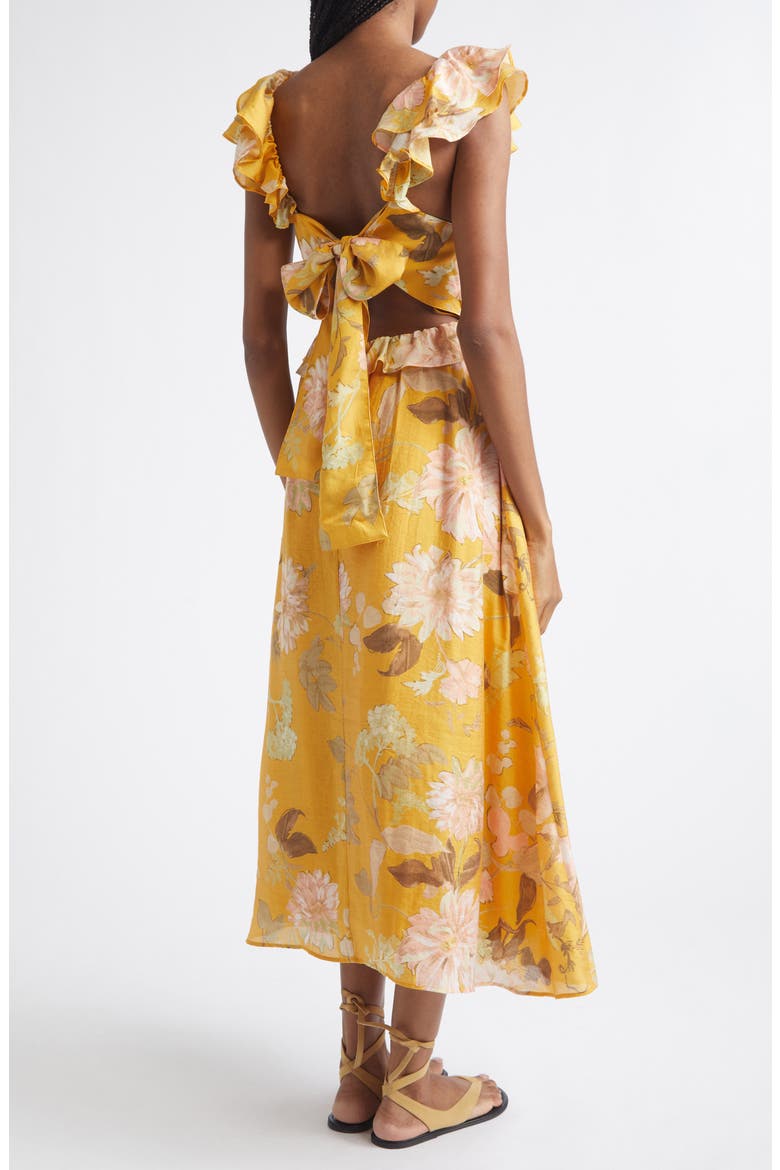 Lucy Ruffle Midi Dress, Alternate, color, YELLOW