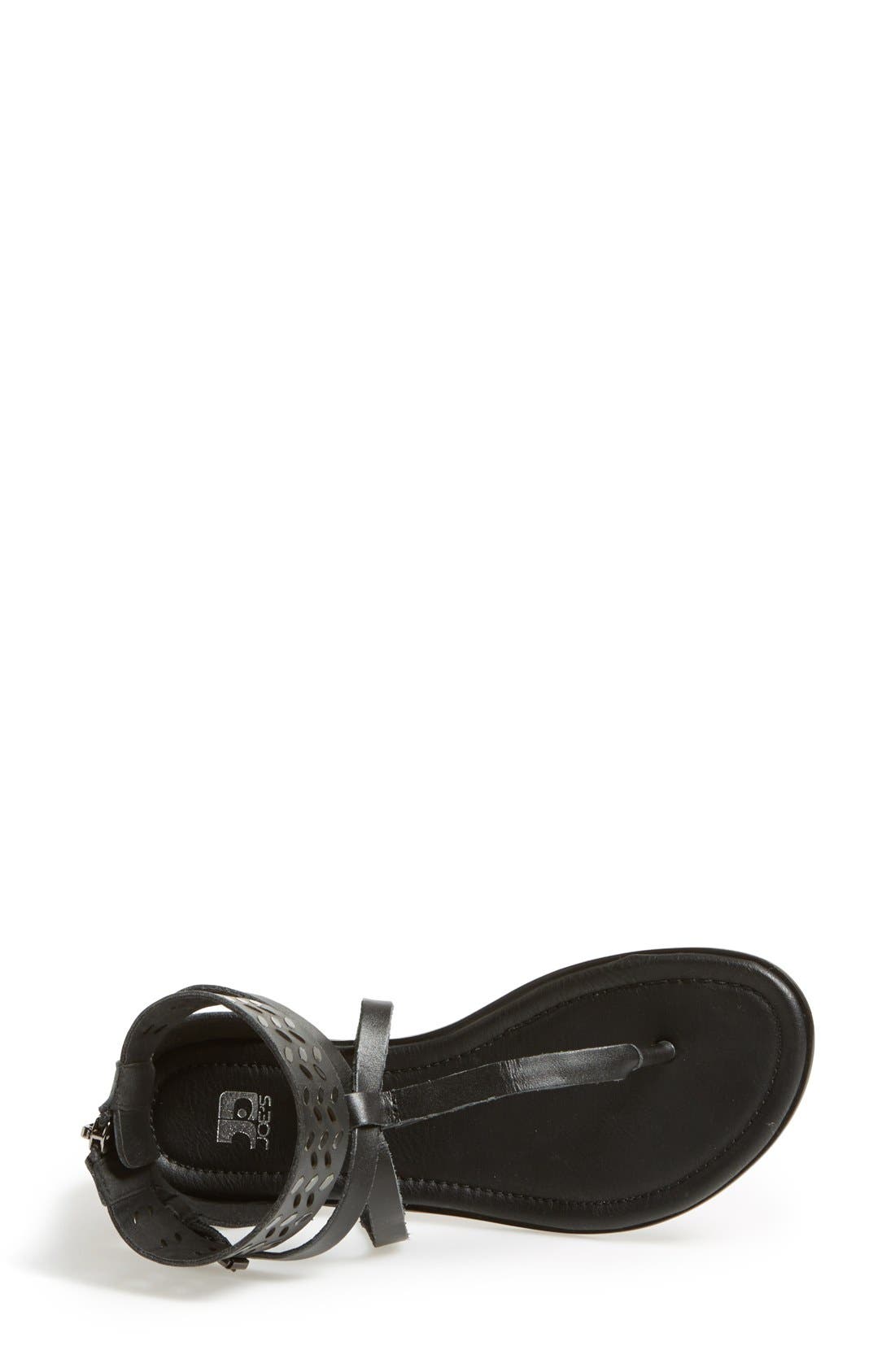 'Effie' Embellished Leather Sandal, Alternate, color, BLACK