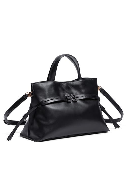 Sam Edelman Small Poppy Drawstring Leather Crossbody Bag In Black