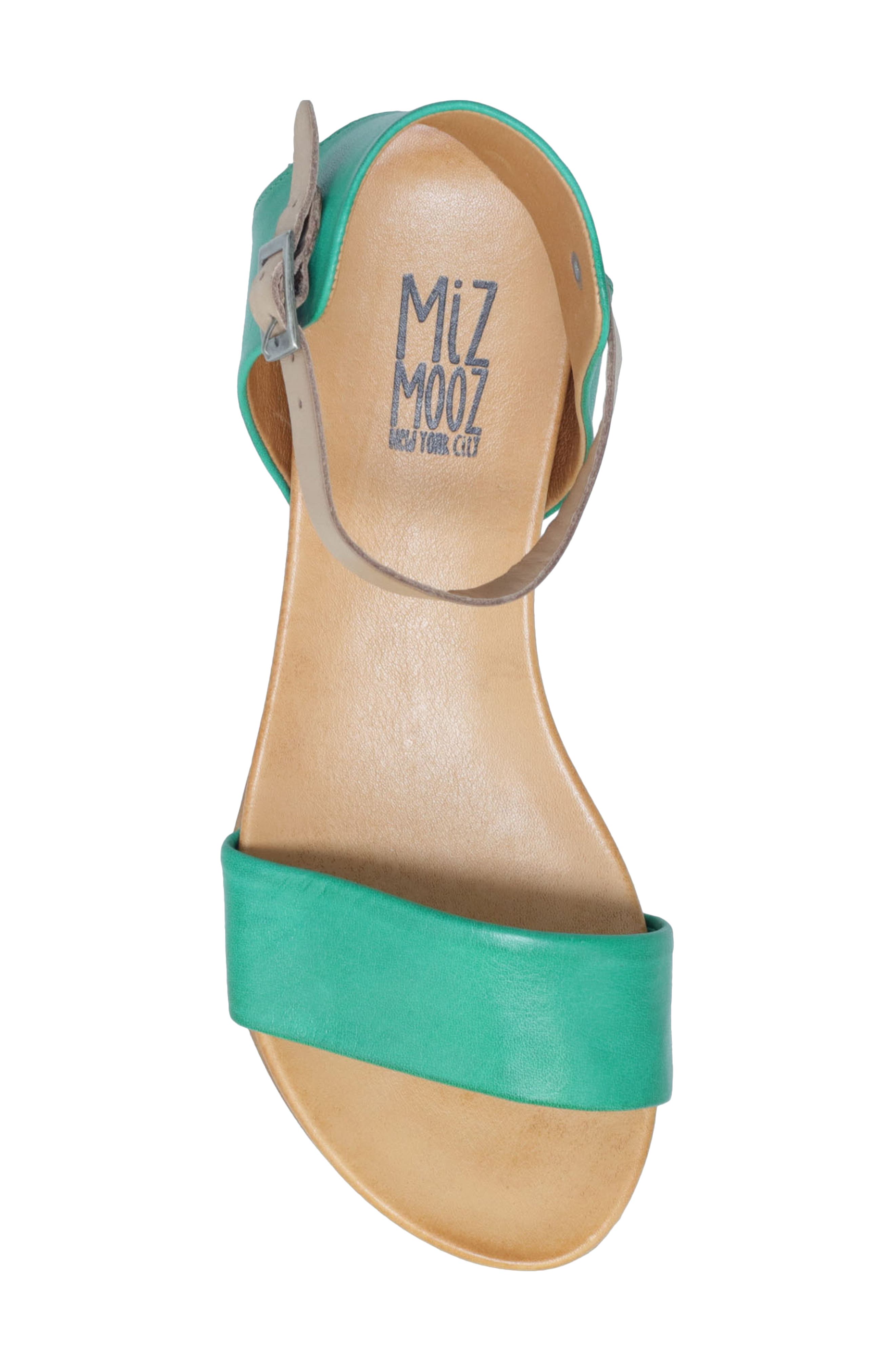 Miz Mooz Alanis Flat Sandal, Alternate, color, Emerald